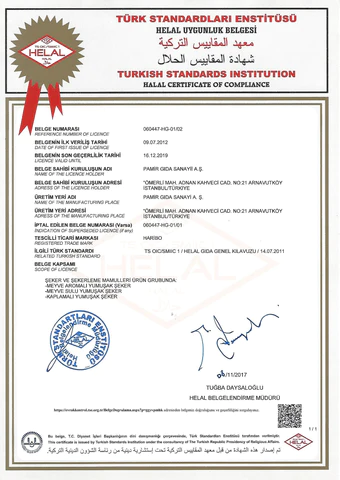 halal haribo certificate TURK